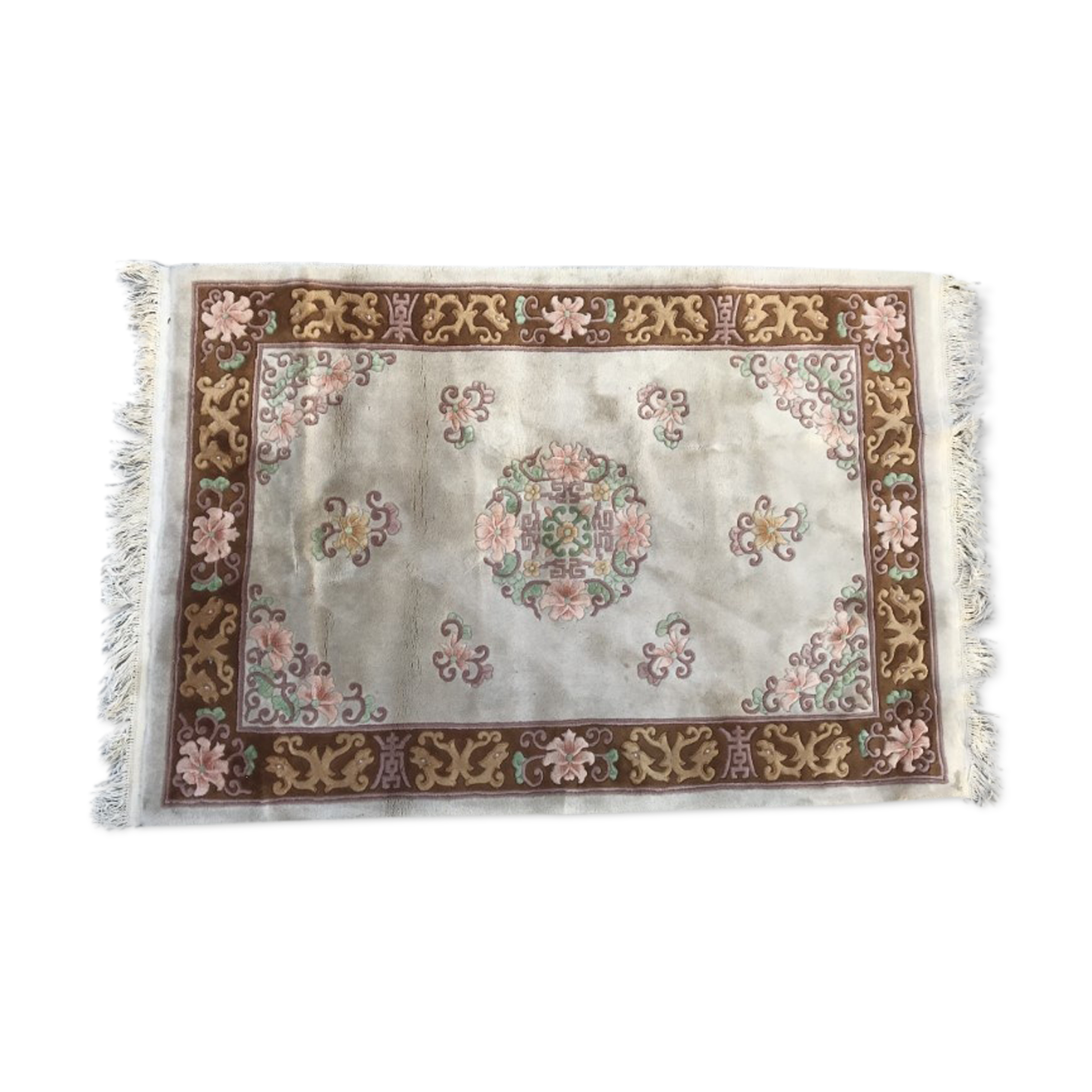 Tapis vintage chinois fait main 140x207 cm
