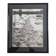 Vintage silver print of a snowy landscape with a dog, framed 32x39 cm.