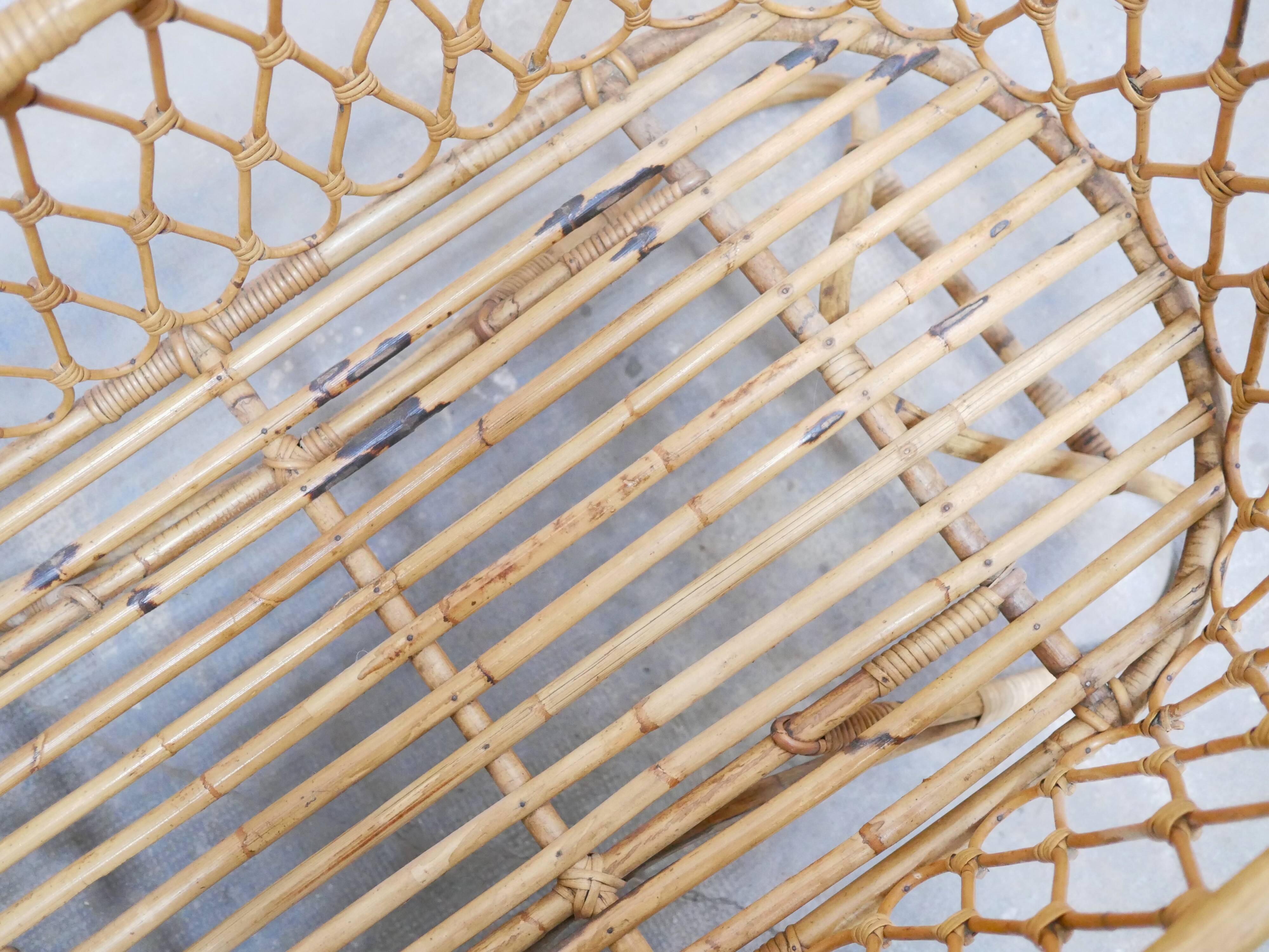 Vintage rattan cradle