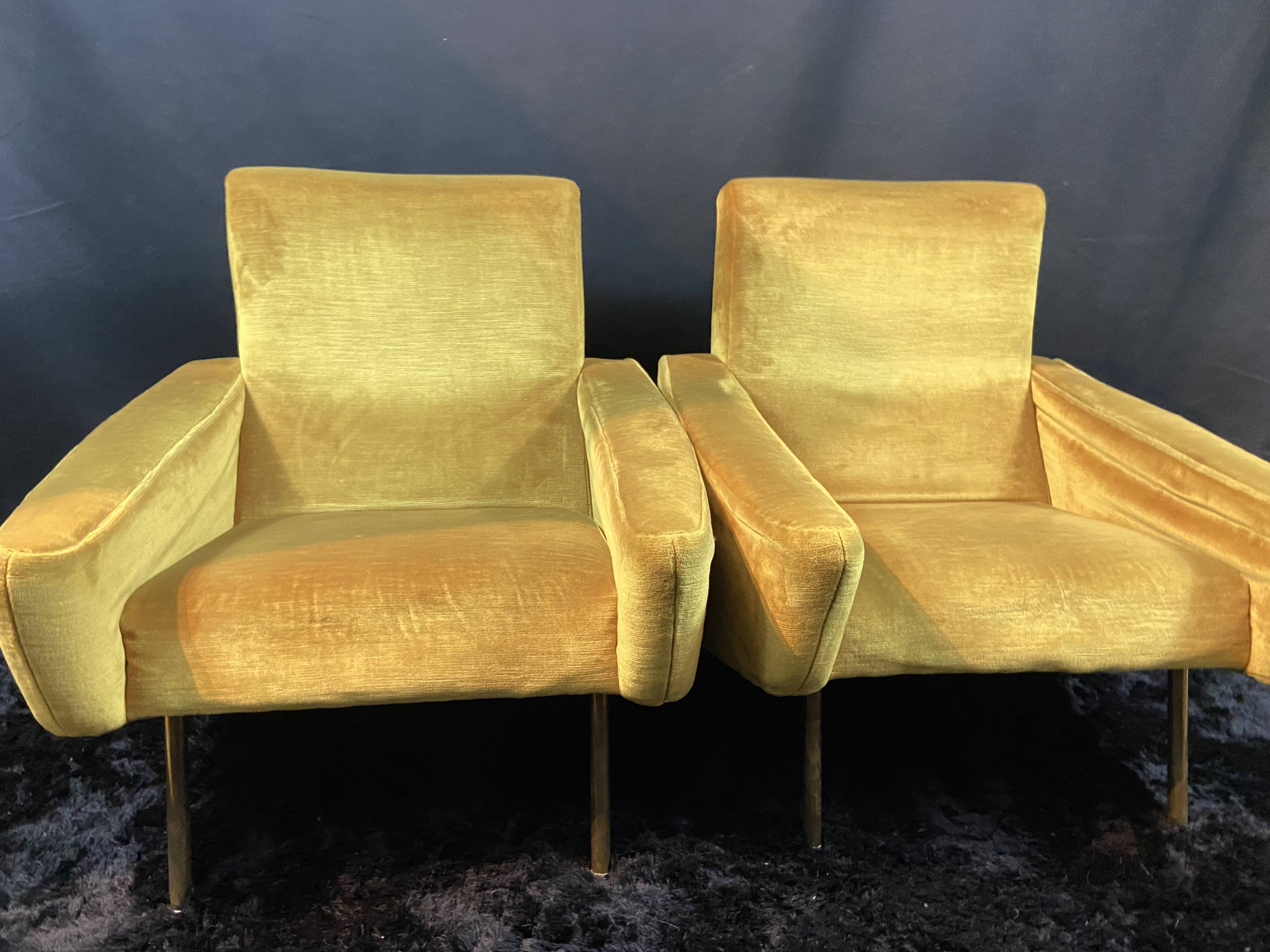 Pair of designer armchairs 1955-60 Louis Paolozzi for Brandt Zol Steiner