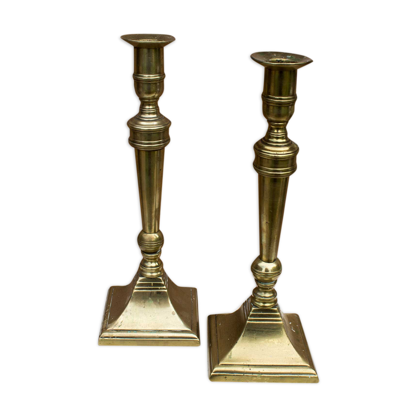 Old pair of brass candlesticks