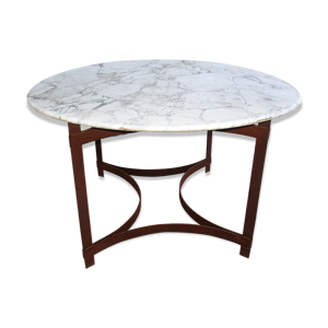 Table en acier et marbre