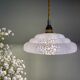 Suspension vintage lampshade in white Clichy glass