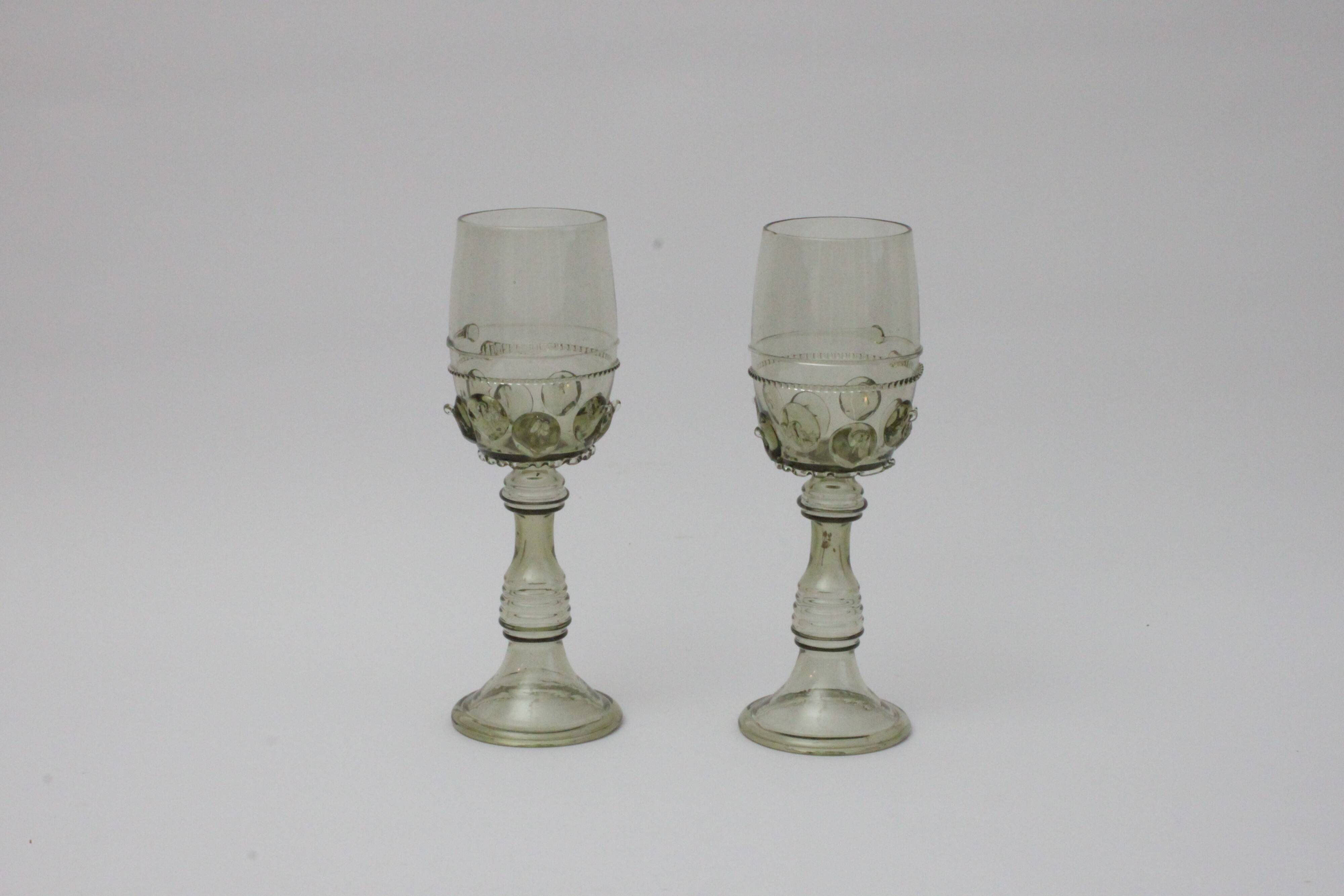 Roemer wine glasses by Josed & Eva Flek, Novy Bor Czechoslovakia.