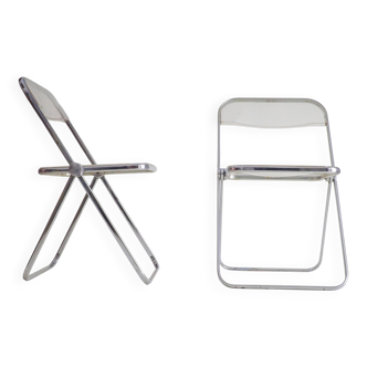 2 Plia folding chairs by Giancarlo Piretti for Anonima Castelli