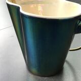 Verceram iridescent ceramic ice bucket, with golden spoon