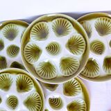 Set of 6 plates with 1 vintage oyster tray Moulin des Loups Orchies in porcelain 201055