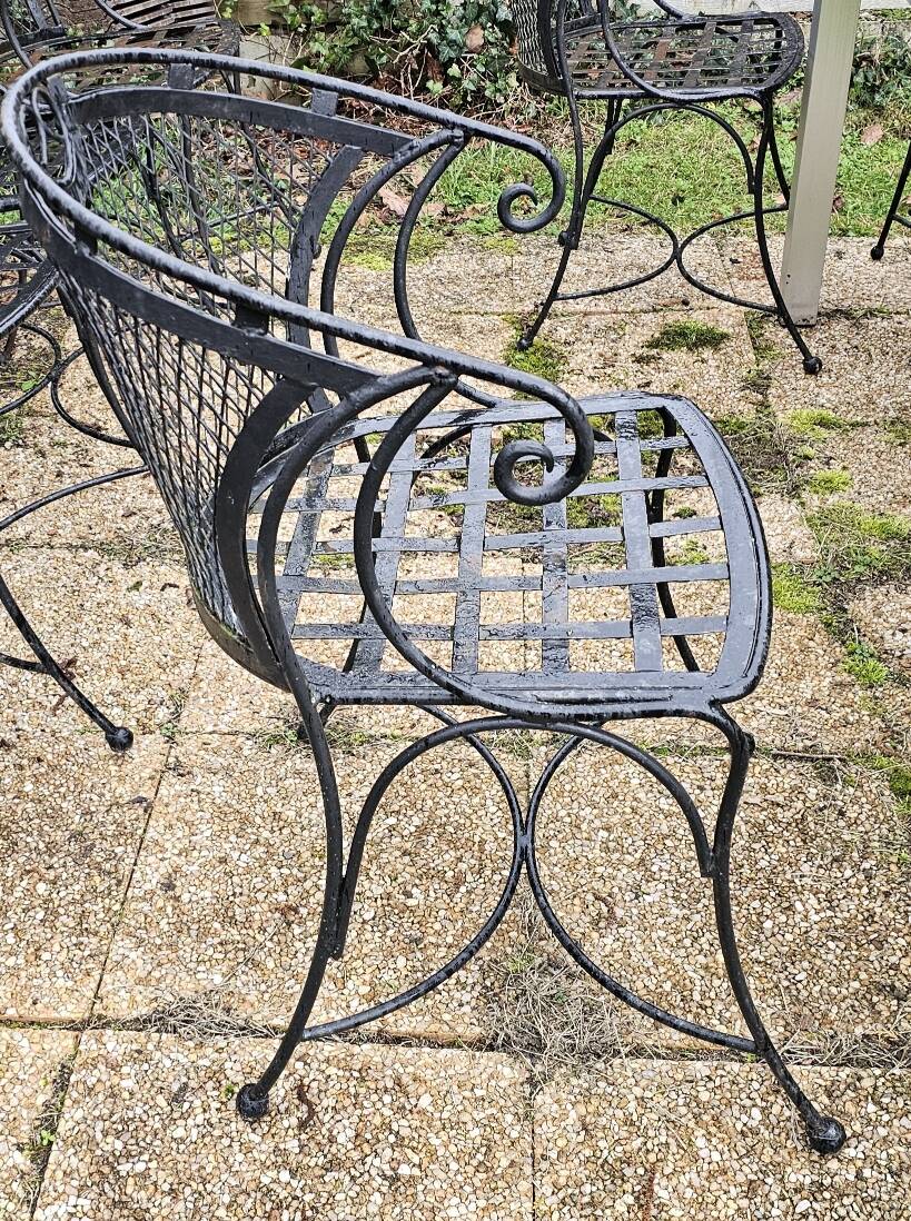 4 wrought iron garden chairs