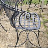 4 wrought iron garden chairs
