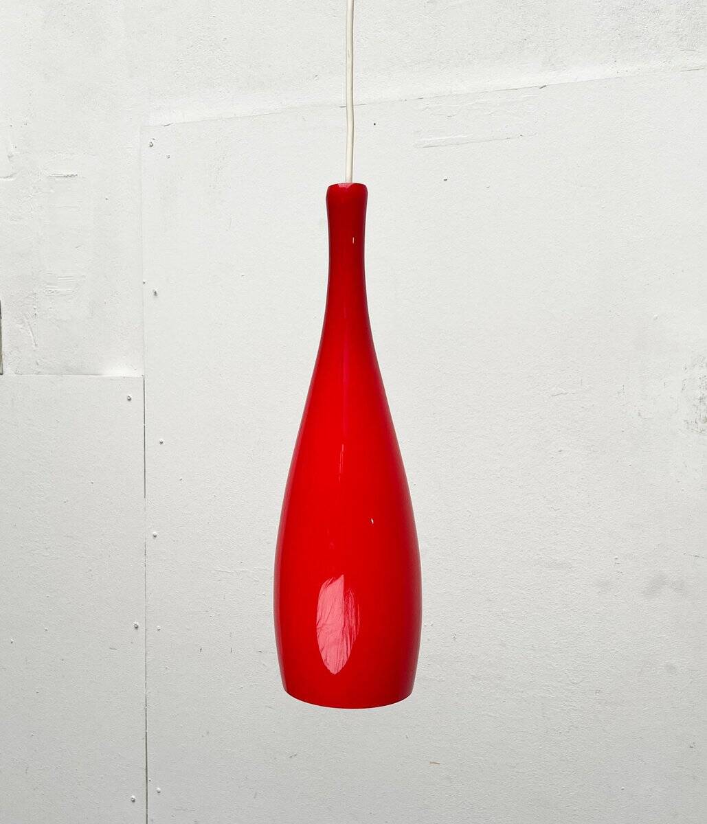 Glass pendant lamp of the mid-century Danish model by Jacob E. Bang for Fog & Mørup and Holmegaard, 1960s.
