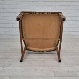 1970s, set of 4 Danish dining chairs in oak wood, green furniture wool.