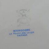 Oval porcelain dish Moulin des Loups Hamage decoration Burgundy