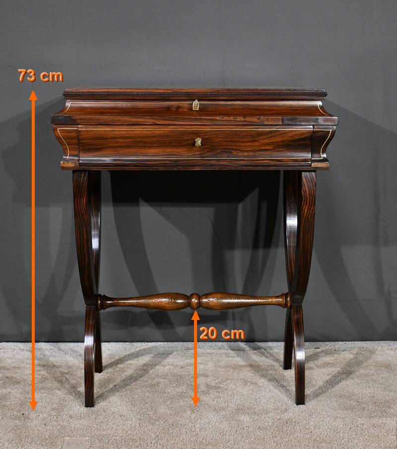 Rosewood work table, Napoleon III style, Maison Roll, Fg. St Antoin