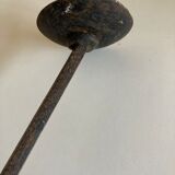 Brutalist beaten-iron campaign candlestick 1970