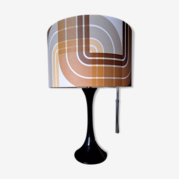 Lampe pied tulipe Paloma motif seventies