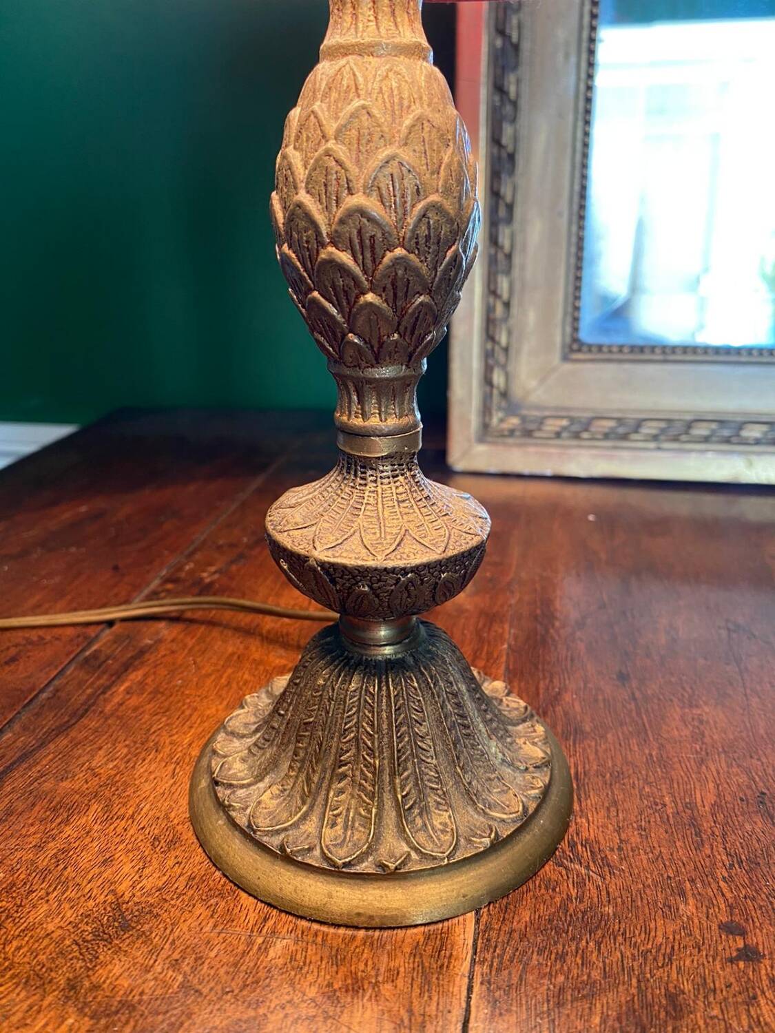 Pair of bedside lamps, bronze, Louis XV style