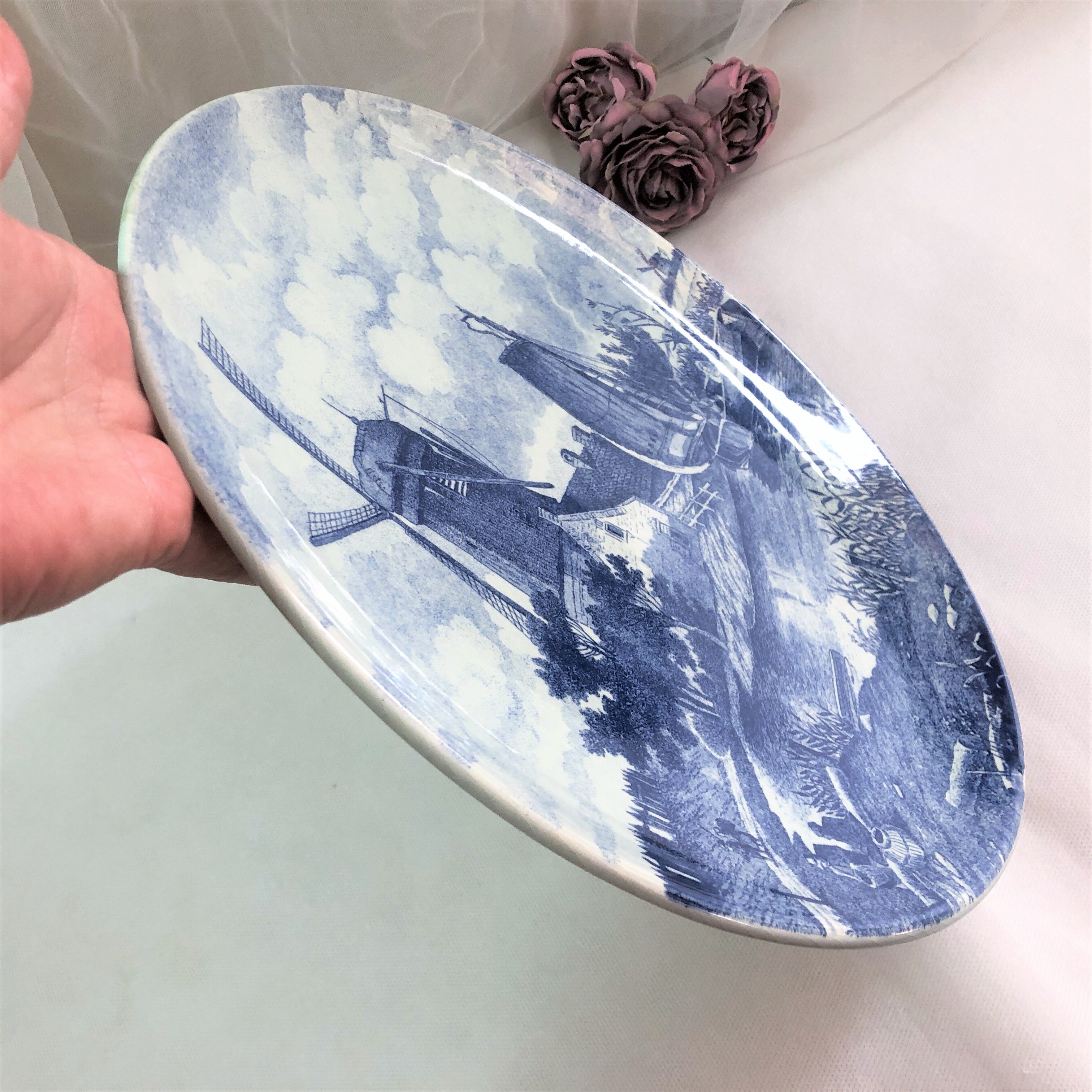 Dish faîence Delfts Holland blue shade Weisenbruch 33,5 cm