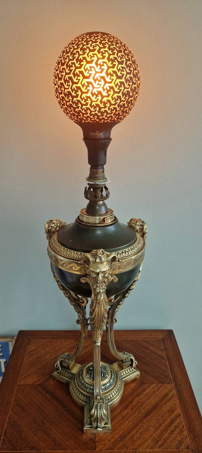 Lampe cassolette bronze doré style Empire XIXème