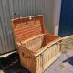 Antique wicker travel trunk