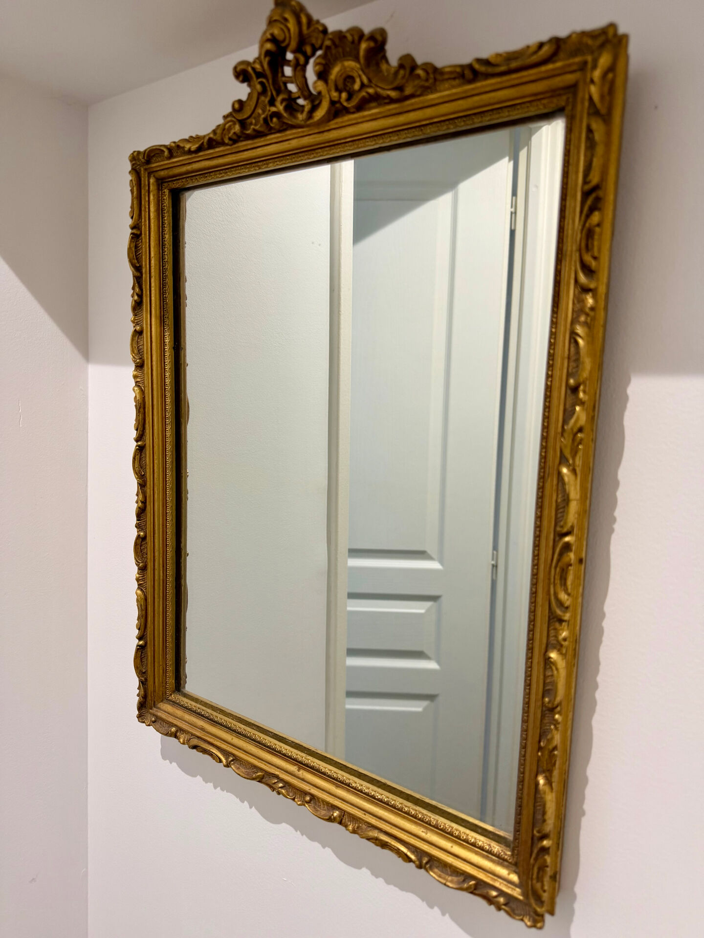Small gilded rococo mirror antique