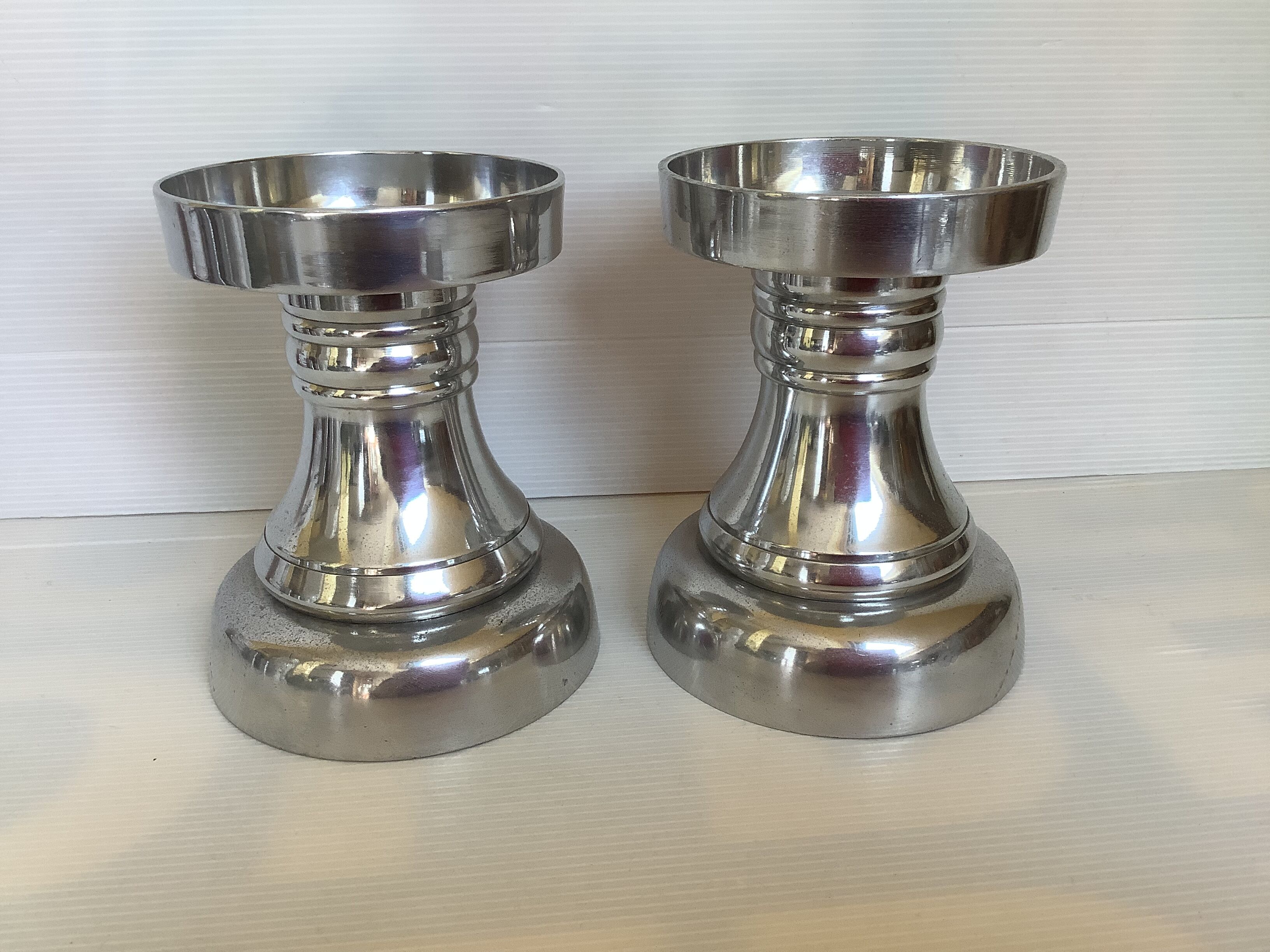 Pair of silver candle holders