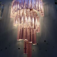 Pink triedro murano glass twister wall sconce