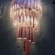 Pink triedro murano glass twister wall sconce