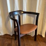 Hans Olsen, Armchair in varnished wood and leather