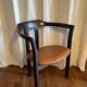 Hans Olsen, Fauteuil en bois verni et cuir