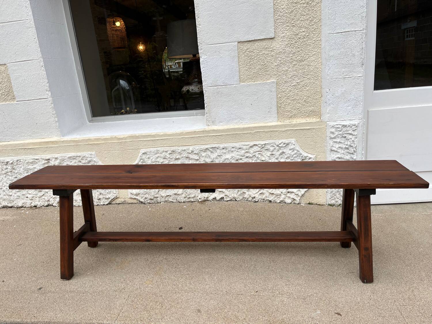 Raw wood bench