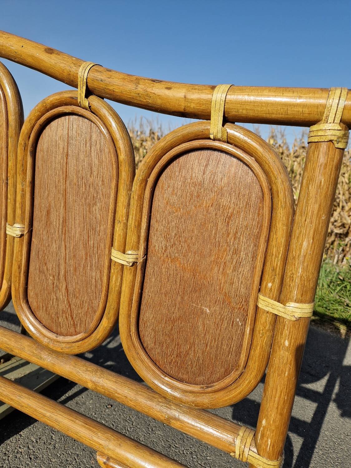 Rattan and wicker headboard