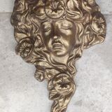 Ancien grand ornement mural en bronze style Art nouveau