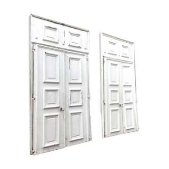 Pair of painted oak interior doors