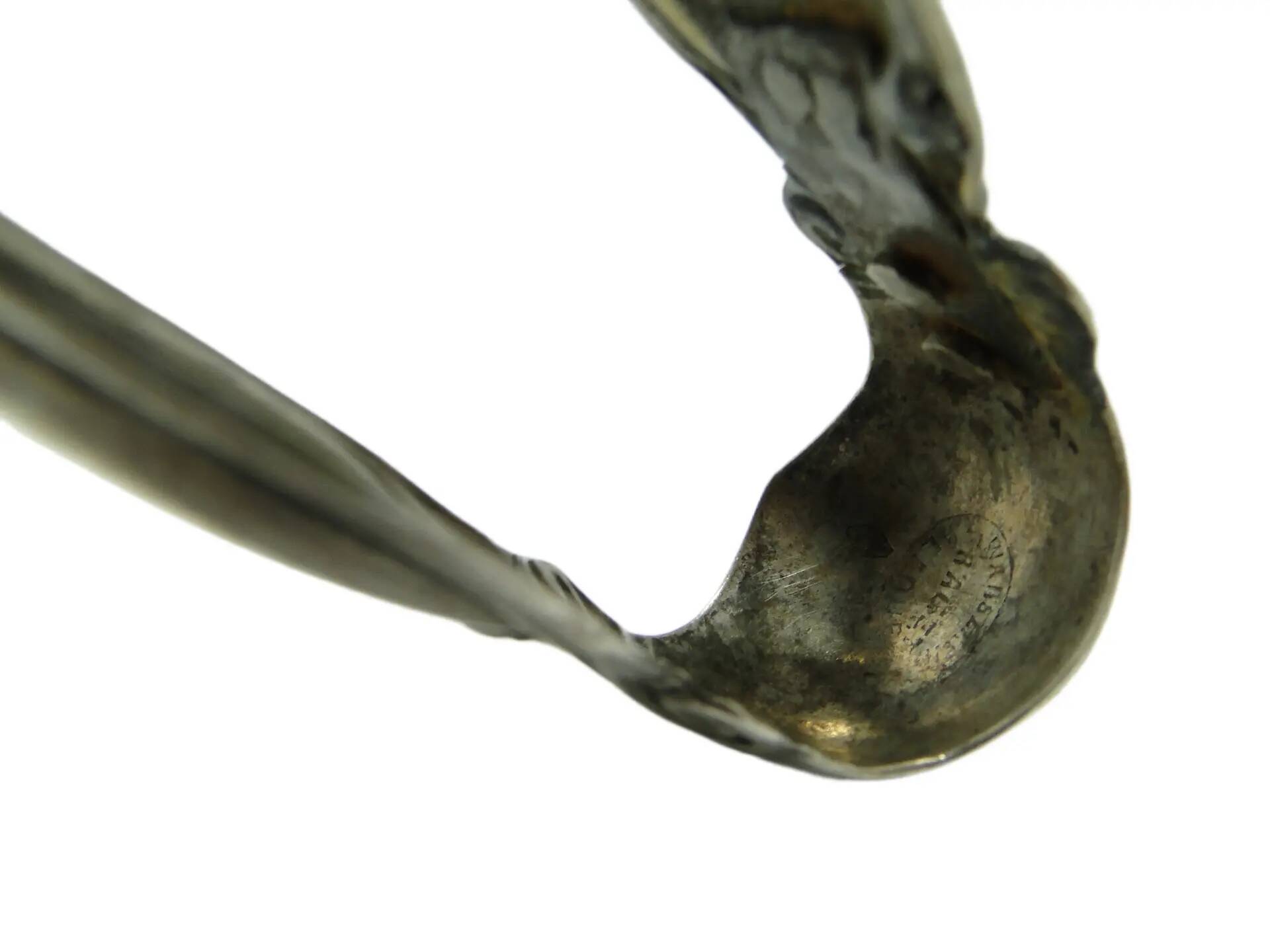 Biedermeier sugar tongs, silver-plated copper, Fraget, Poland, 19th century
