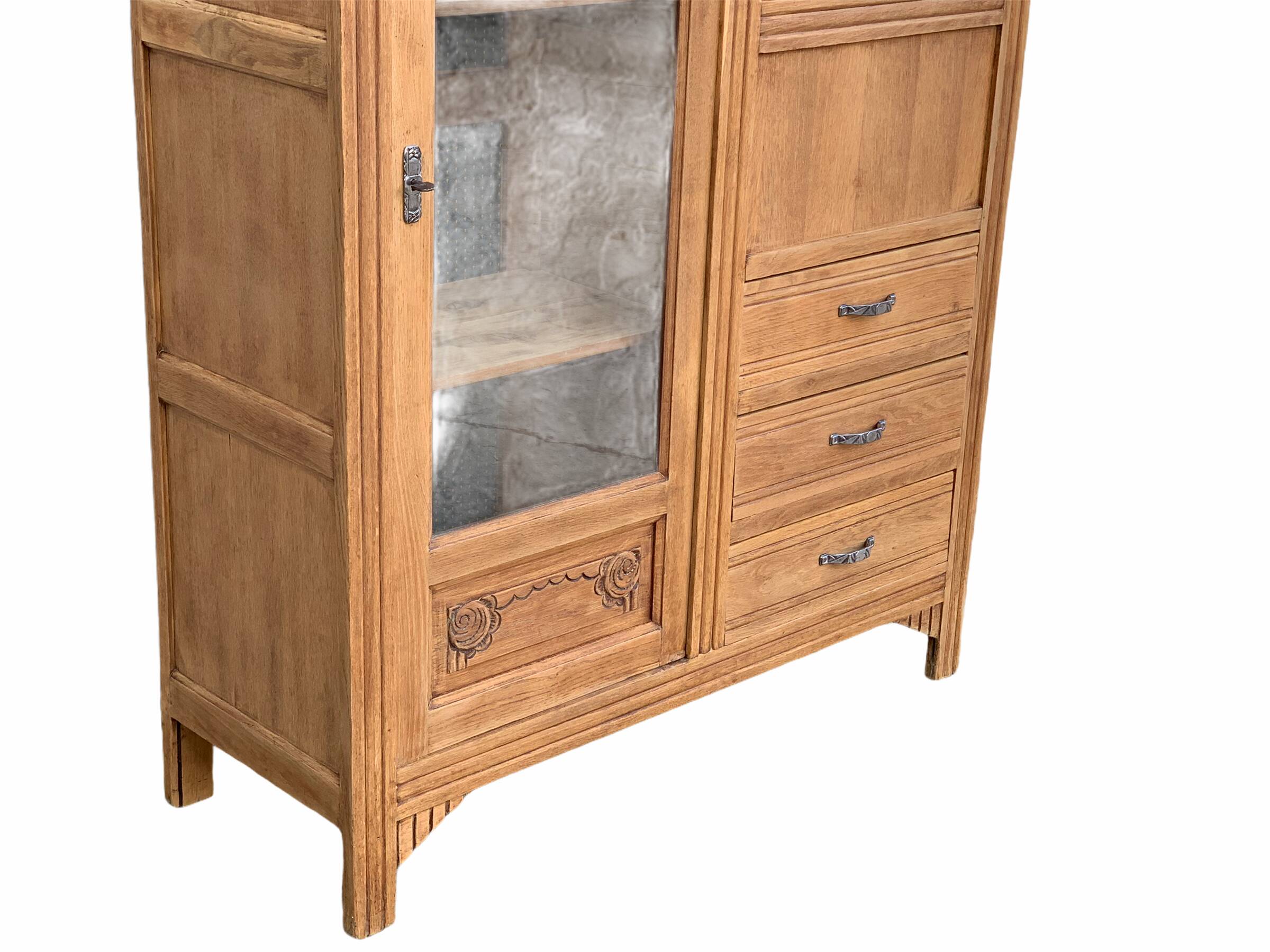 Art Deco asymmetrical glass Parisian wardrobe 1930