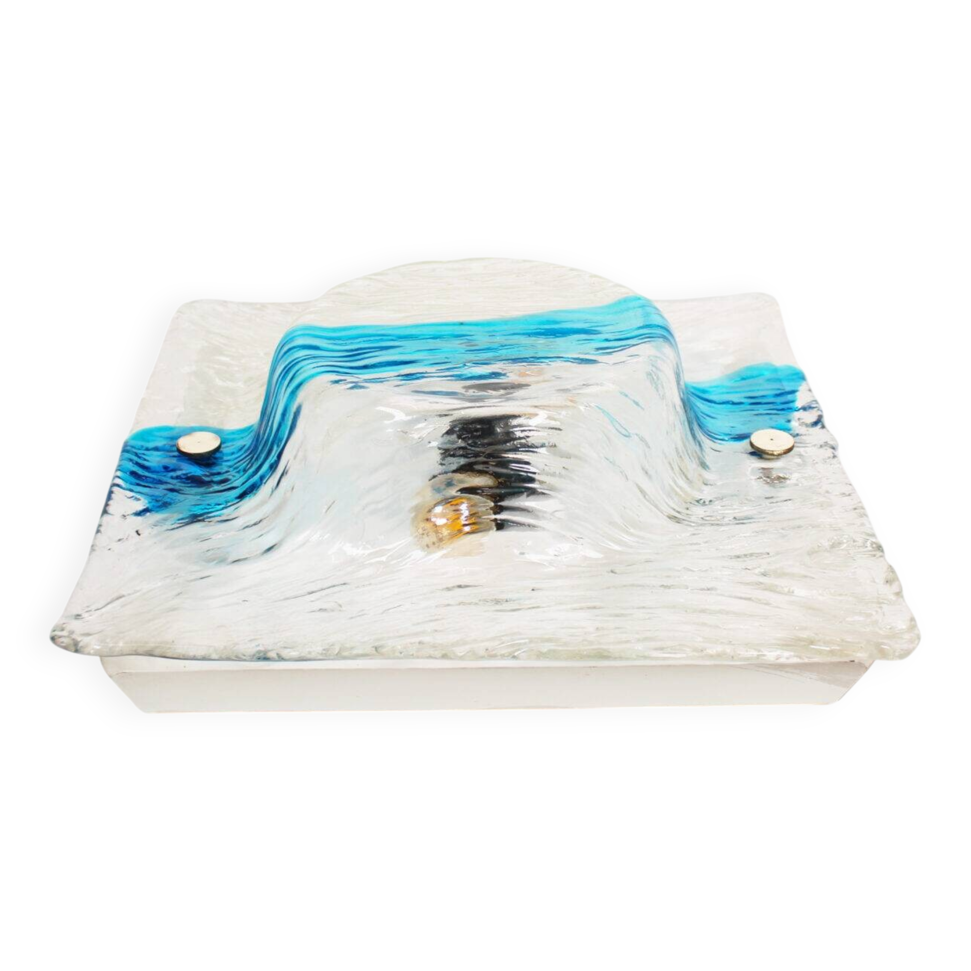 Grand et rare plafonnier en verre de Murano, conçu par Toni Zuccheri pour VeArt, Italie, années 1970.