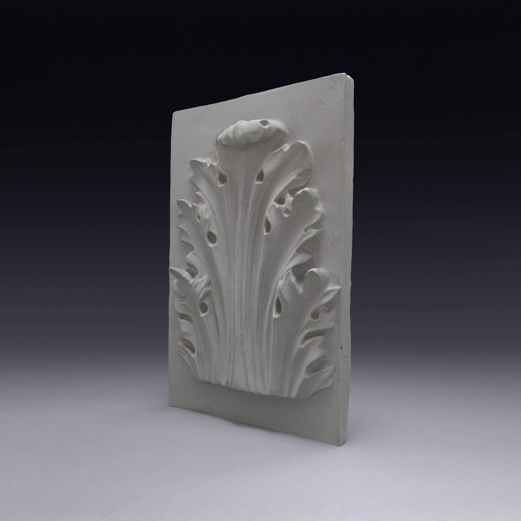 Bas-relief en plâtre d’une feuille d’acanthe