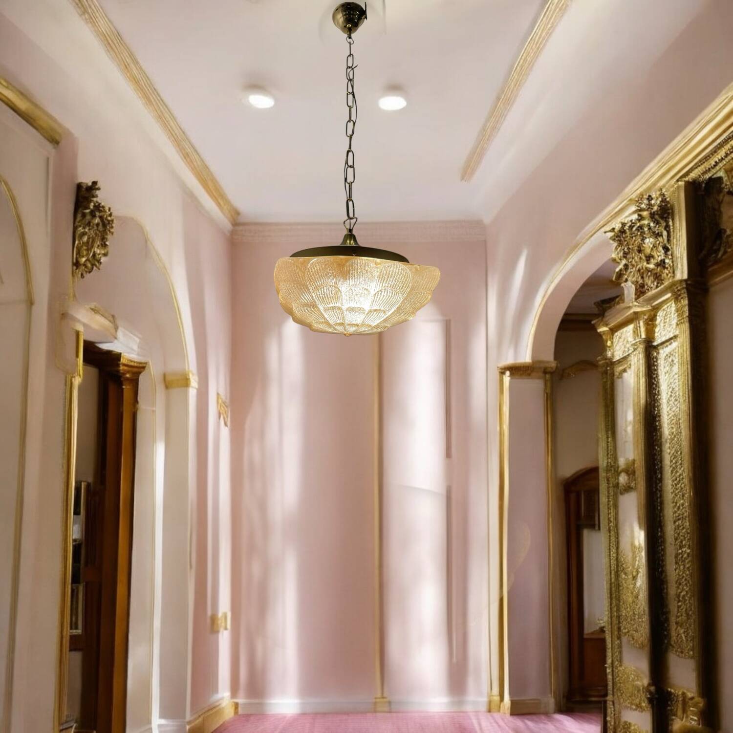 Murano Glass Light Pendants Set of 2 1980’s