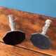 Pair of silver metal candlesticks