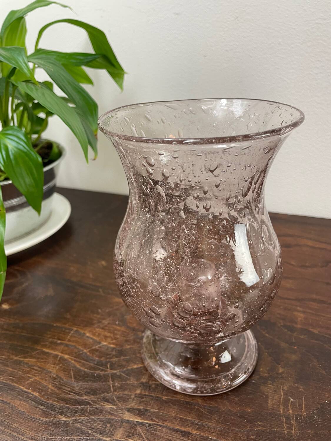 Biot bubbled glass candle holder