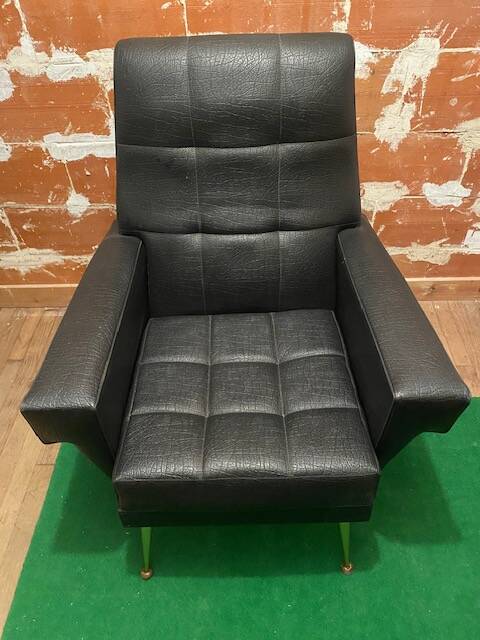 Pair of vintage leather armchairs