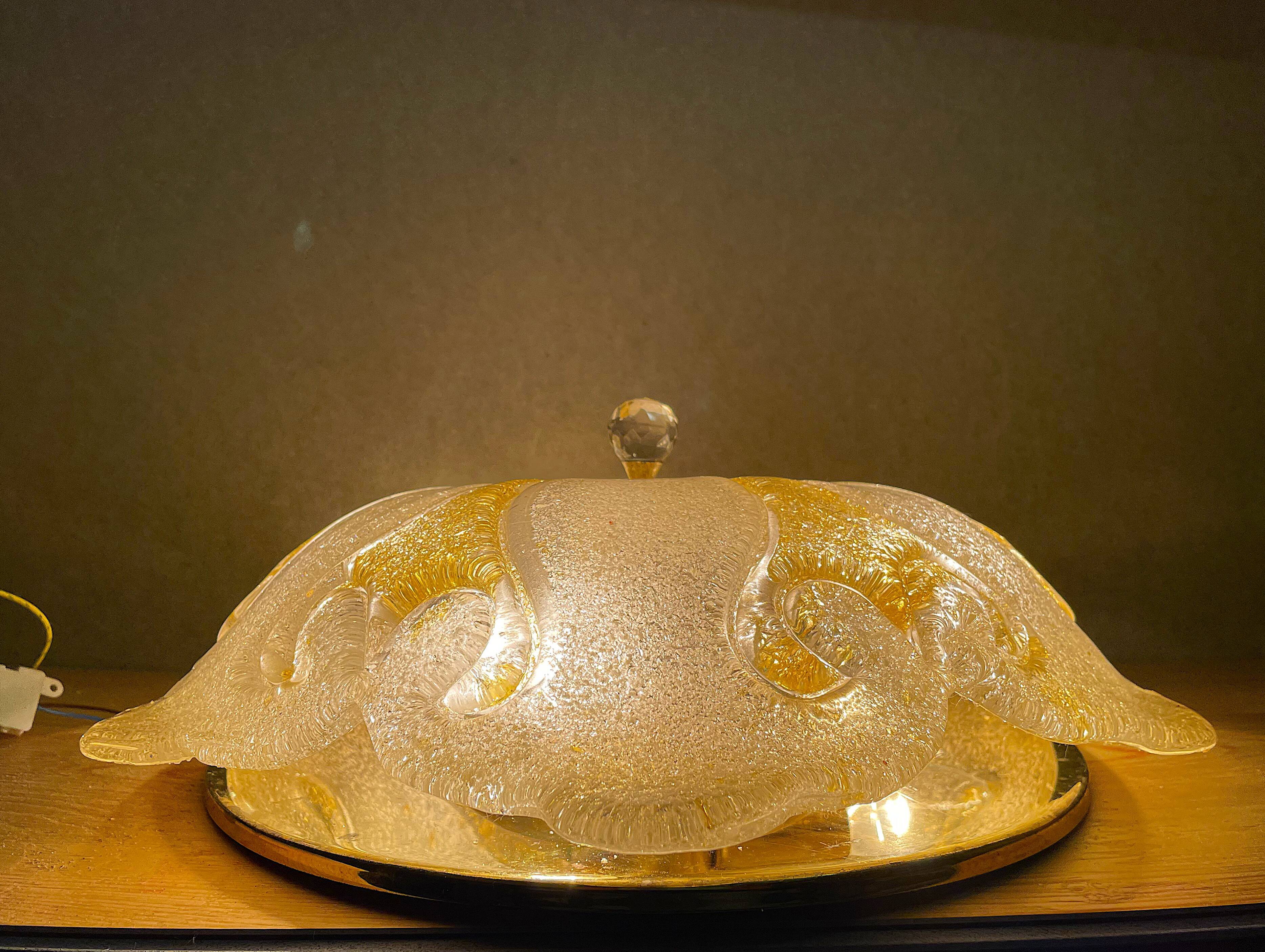 Murano glass effect flush mount light