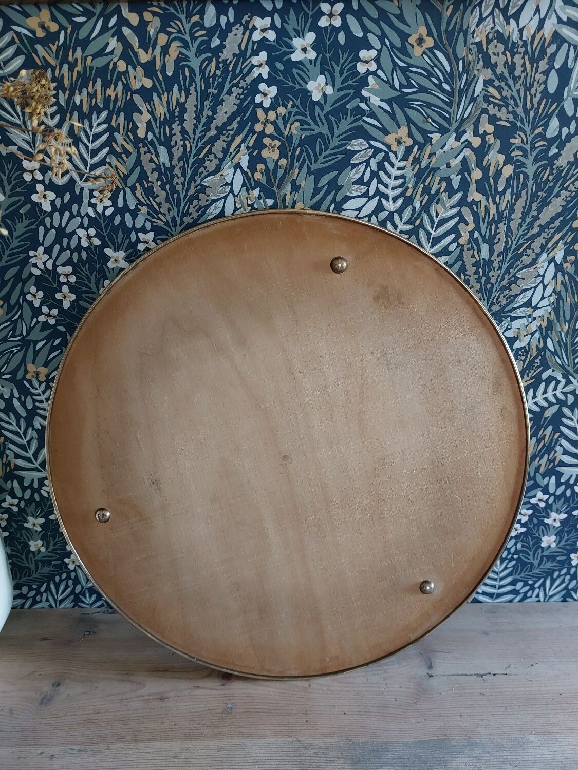 Vintage brass mirror top