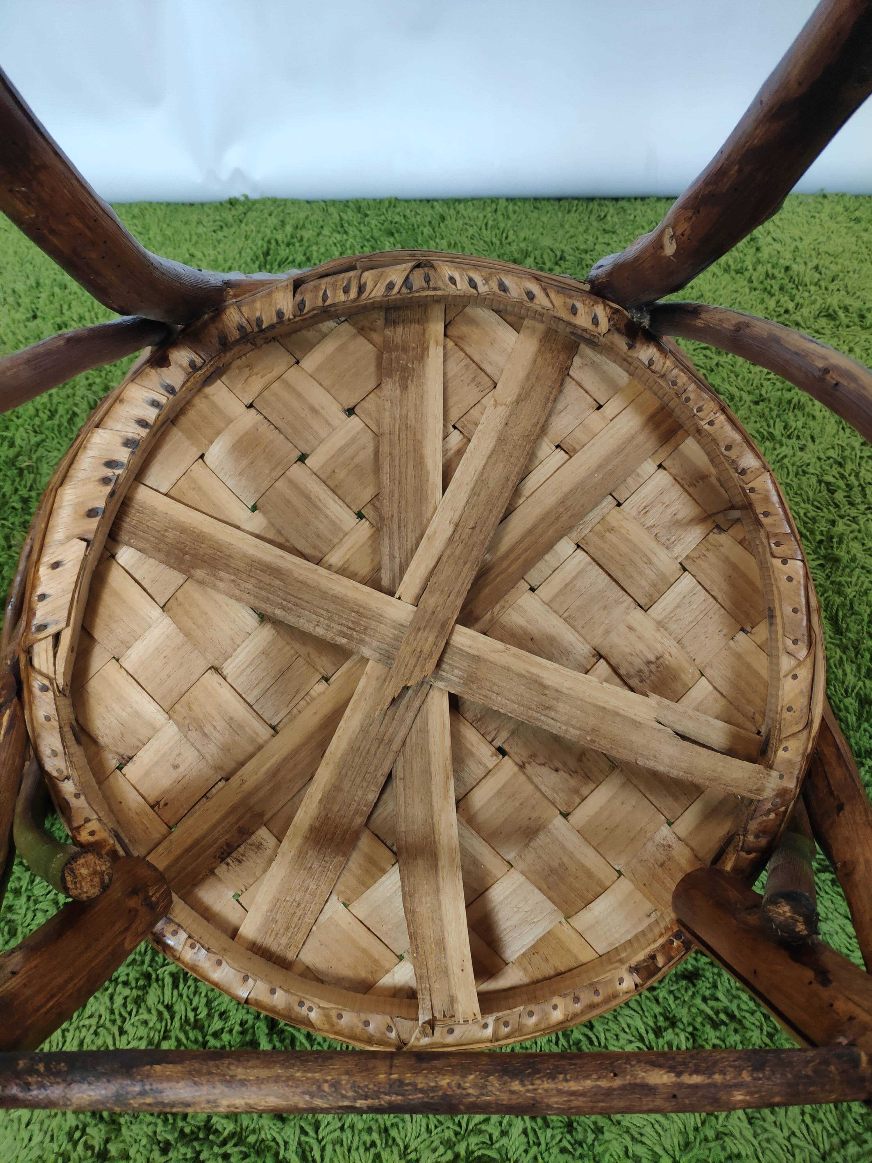 Vintage braided chestnut chair