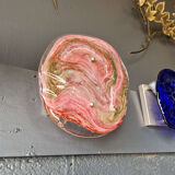 Pink veined blown Murano glass wall light, 1970s