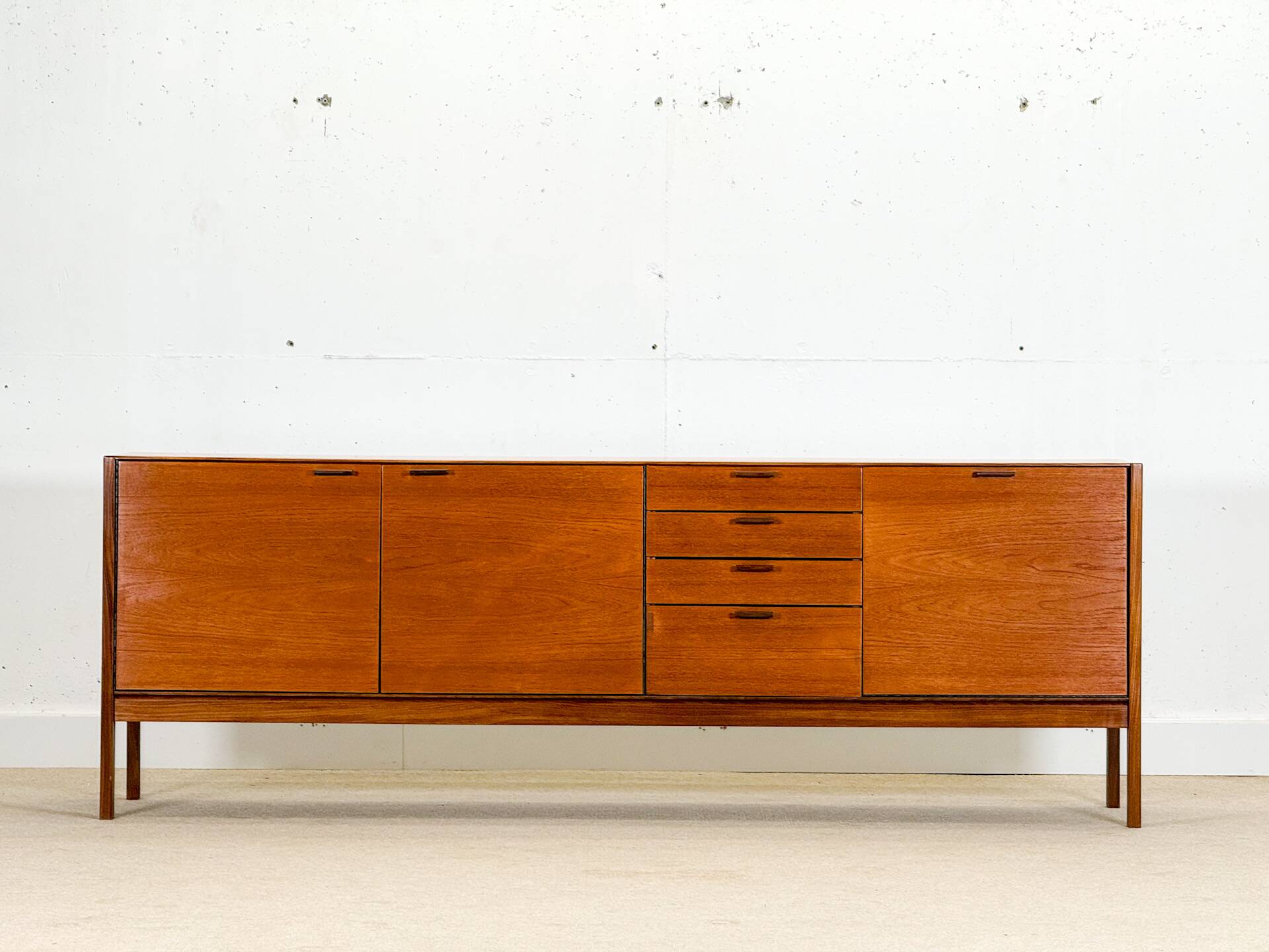 Mid-Century Sideboard by Meredew (Brown Leather Handles)