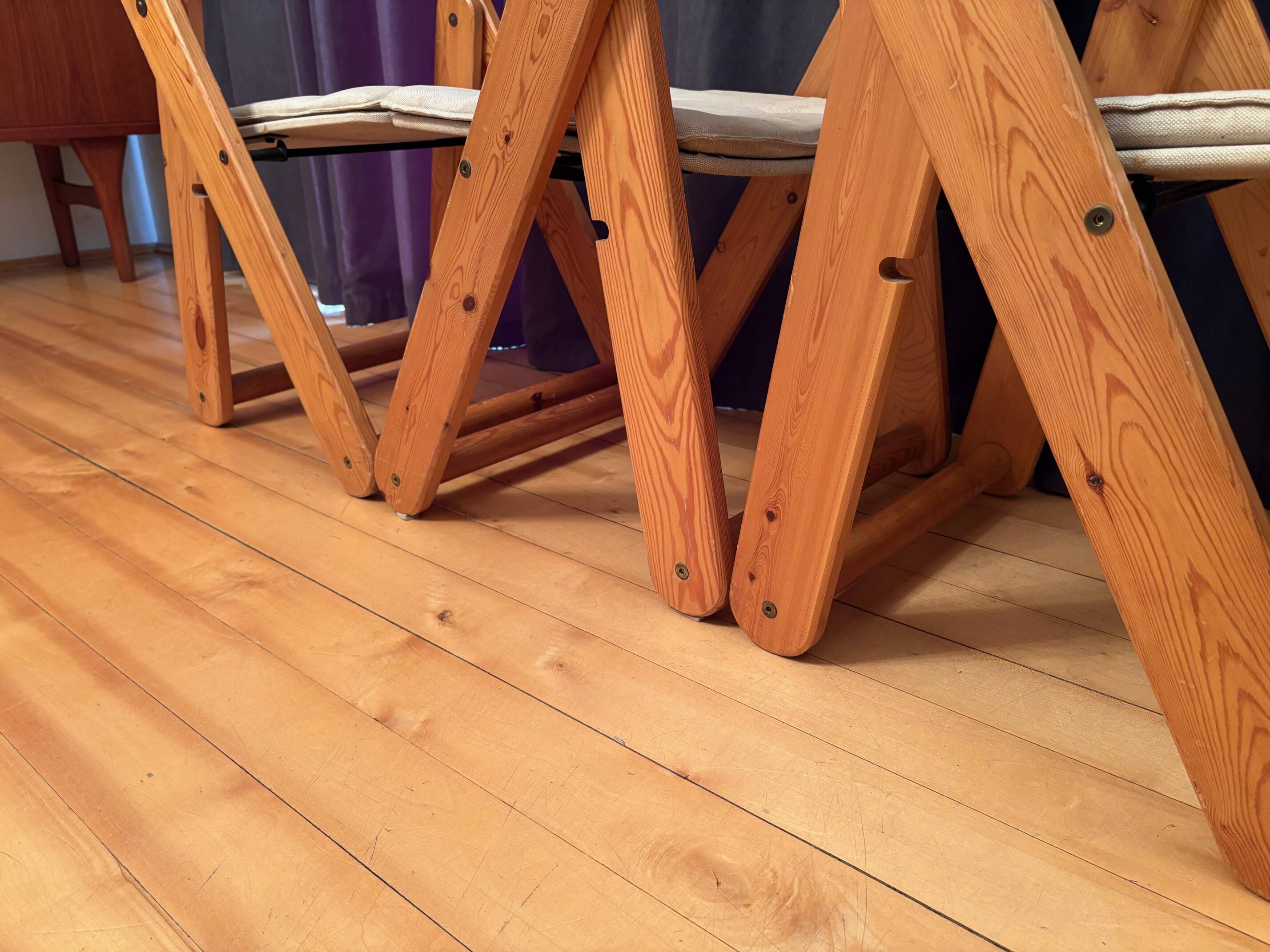 Set of three Kon-Tiki chairs designed by Gillis Lundgren, Ikea, Sweden, 197