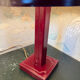 Bordeaux red leather desk lamp from Tanneur, vintage.