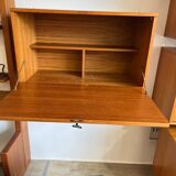 Scandinavian teak wall-mounted secretary from the 1970s