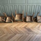 Set of 4 chairs and 1 Steiner armchair BOW WOOD series